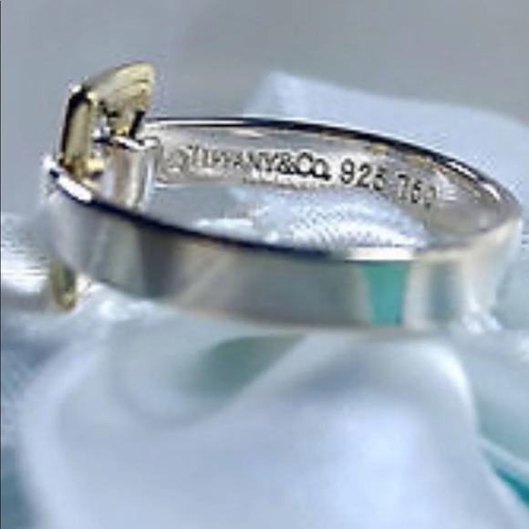 Tiffany & Co 18K & Sterling Silver Rectangle Ring - Picture 4 of 5